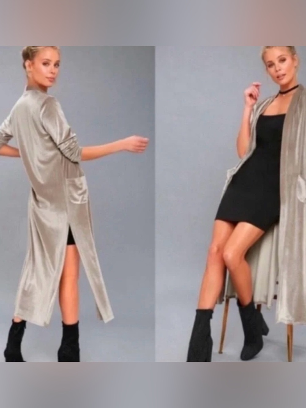 Young Fabulous & Broke Velour Champagne Duster